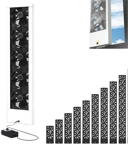 HJYXXSR Window Exhaust Fan, Vertically Mounted, Adjustable Speed, Retractable Window Fan, Used for Ventilation and Exchange air, Suitable for Sliding Windows white 51.2-53.1in/130-135cm