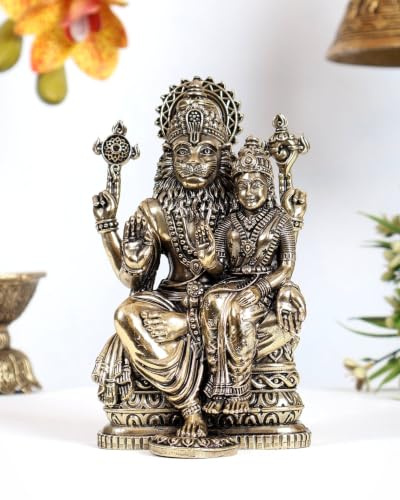 Premium Brass Narasimha Laxmi Statue 15 cm, Premium Brass Narasimha Statue, Löwe Gott Vishnu Avtar Narsingh Idol Einweihungsgeschenk | Heimdekoration