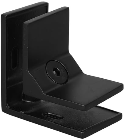 Beavorty Pince Verre en Acier Inoxydable Noir 90° pour Garde-corps Piscine, Fixation Rapide Antidérapante, Adaptée pour Verre de 12mm, Installation Extérieure
