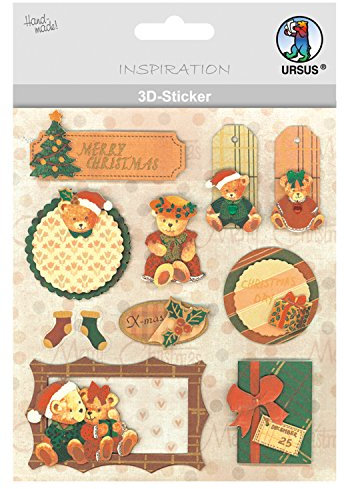 Ursus 56420086 - 3D Sticker Weihnachten, hochwertigen Materialien