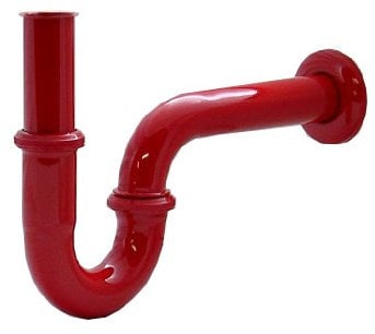 Siphon Sifon für Waschbecken 1 1/4 Zoll Rot