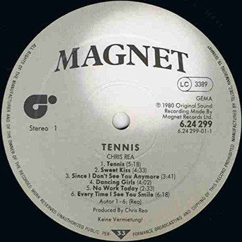 Chris Rea - Tennis - Magnet - 6.24 299, Magnet - 6.24299 BL