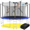 KINETIC SPORTS Trampolin Outdoor 'Salto Plus' Ø 183/244/305/366/400/430/490 cm - Komplett-Set für Kinder, USA Sprungtuch, Netz, Randpolster, Leiter - bis zu 160kg