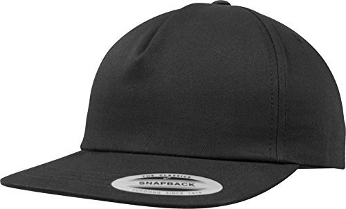 Flexfit Cap Unstructured 5-Panel Snapback, Black, one Size, 6502
