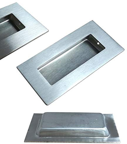 Euro Tische 1x Muldengriff 10cm Edelstahl Möbelgriffe passend für Schubladen & Türen - vielseitig einsetzbare Griffmulden