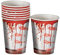 FIESTAS GUIRCA | 6 Gobelets Jetables Sanglants (240 ml) (9 cm) - Décoration de Table pour Fêtes d'Halloween Terrifiantes - Idéal pour Célébrations de Peur - Blanc, Rouge
