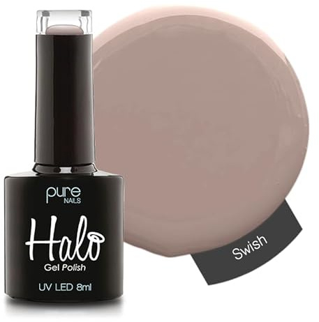 Halo Gel Polish 8ml - Swish. UV/LED Gel Nail Polish, Long Lasting & Easy To Apply. Nail Art Colours For Manicure & Pedicure. Gel Polish For Professional & Home Use.