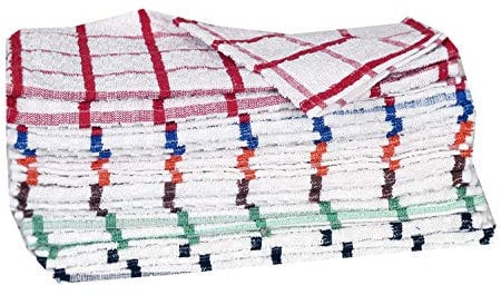 HCG Jumbo Check 100% Cotton Terry Tea Towels Dish Cloths Kitchen Restaurant Bar Glass Extra Large 70 x 50 cm (6)