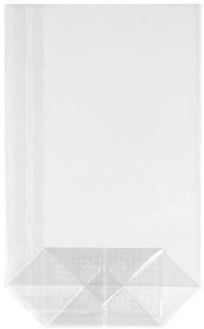 HEKU 30541 Lot de 100 sacs transparents à fond croisé, taille 160 x 95 x 35 mm