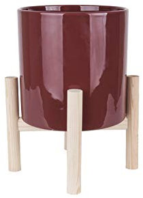 Cache-Pot sur Pieds Trestle - Diam. 20 cm - Rouge