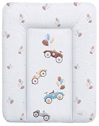 Ceba Baby® Matelas à Langer Bebe souple 70x50 cm - Matelas à langer epais lavable - pour garçons et filles - Certifié Öko-Tex - Imperméable - voitures rétro - 50x70 cm