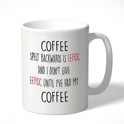 Cheeky Chops Funny Coffee Mug for Him, for Her, Office Banter, Spelt Backwards Design Rude Sarcastic Morning Tea Cup Christmas, Birthday LMC39