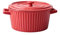 Soup Bowl with 2 Handles and Lid, Large Soup Bowls with Handles in China Porcelain Ceramic Oven Microwaveable Microwave Safe Kitchen Solid Color for Noodles Fruit Salad-red-1200ML