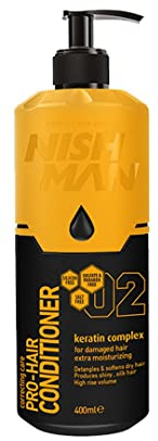 NISHMAN 02 Pro-Hair Conditioner mit Keratin Complex 400 ml | Mit Keratin für geschmeidiges, kräftiges und leicht kämmbares Haar