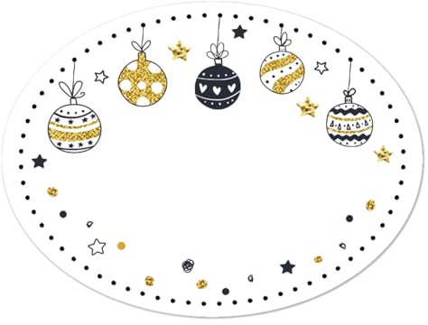 Logbuch-Verlag 200 Weihnachtsetiketten zum Beschriften schwarz weiß gold - Geschenkaufkleber Geschenketiketten Namensaufkleber weihnachtlich