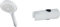 Triton 5 Position Shower Head, White & RERRHH19WHT Riser Rail Handset Holder, White, 19 mm