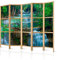 murando - Paravent Innen Raumteiler Holz Landschaft Wasserfall 225x172 cm 5-teilig Japanische Trennwand Raumtrenner Room Divider Mobiler Sichtschutz Spanische Wand Raum Abtrennung Wald c-B-10008-z-a