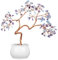 Cheungshing Aquamarin & Amethyst Kristall Binsai Baum in weißer Keramik Vase für Home Office Schreibtisch Dekorationen Feng Shui Lucky Wealth, 20,3–24,1 cm