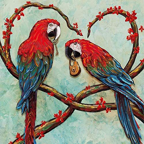 NANSUGUR Kit Peinture par Numéro pour Adulte Enfant, Kit Peinture Adulte Enfants sans Cadre, Peinture Loisir Creatif Enfant|40x50cm Perroquet