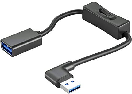 Diarypiece Câble d'alimentation USB 3.0 avec interrupteur marche/arrêt, câble d'extension pour câble de charge USB CAR