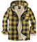 Elesuit Herren-Fleece-Flanell-Jacken mit durchgehendem Reißverschluss, kariert, Baumwolle, Kapuzenpullover, weich, warm, Mantel für Männer mit Kapuze, gelb, Small
