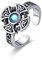 Wikinger Ring 925 Sterling Silber Keltischer Kreuz Mondstein Ringe Einstellbar Offener Ring Keltische Schmuck Retro Geschenke für Damen Herren Sohn Teenager Mädchen Geschenk