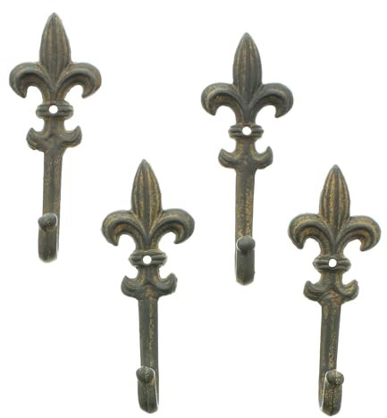 FRANK FLECHTWAREN Dekohaken Antik, 4er Set, Metall, dunkelbraun Maße: Höhe 16 cm
