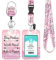 DUOUPA Ausweishülle mit Band, Ausziehbarer Schlüsselanhänger Badge Holder, Schlüsselband mit Karabiner für Frauen, Lehrer, Krankenschwester, Doktor, Student(Rosa Meer)