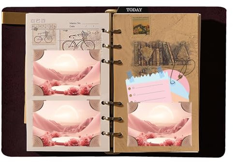 KISSKI·H Olvido A6 Nachfüllbares Leder Schreibnotizbuch, Vintage Journal Binder Notizbuch, 6 Ringbuch Travelers Diary Notizbuch, A6 Cover mit 80 linierten Seiten, Geschenk für Frauen/Männer,