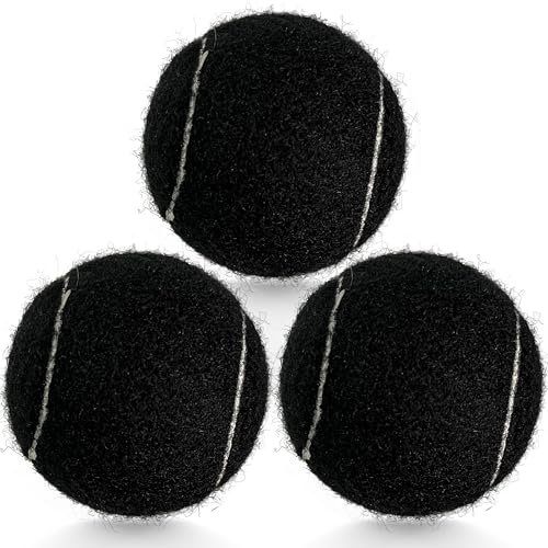 HiBallBall Tennisbälle, 3 Stück, Übungs-Tennisbälle für Anfänger, langlebige Trainings-Tennisbälle für Hunde (schwarz)
