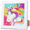 ROYUEXT Dimond Painting für Kinder Einhorn, 5D Dimond Painting Bilder mit Holzrahmen DIY Set, Mosaik Diamant Painting Bastellgeschenk für Kind 18×18cm