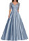 Robe Mère de La Mariée Cérémonie Robe de Soirée Formelle en Satin à col en V Robe de Bal Longue Trapèze