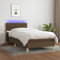 Homgoday Boxspringbett Bettgestell mit Matratze Kopfteil & LED Polsterbett Rahmenbettgestell Doppelbett Einzelbett Bettrahmen Bett für Schlafzimmer Dunkelbraun 90x200 cm Stoff