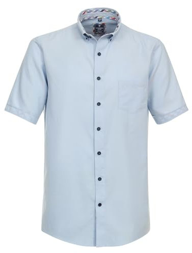 Redmond Freizeithemd Kurzarm Uni Comfort Fit 10 blau 3XL