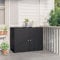 Homgoday Gartenschrank Aufbewahrungsschrank Geräteschrank Spindschrank Terrassenschrank Balkonschrank Werkzeugschrank Schrank Garten Balkon Schwarz 100x55,5x80 cm Poly Rattan
