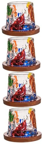 TOPBATHY 4 Sätze rotierendes Whiskyglas whiskey glasses drehaschenbecher Whiskygläser aus Kristall Whiskybecher mit Sockel Weingläser Whiskygläser für Männer Cocktailbecher für den Haushalt