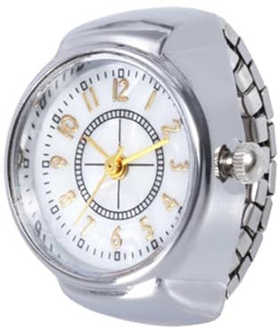 Shurzzesj Fingerringuhr, Vintage-Ringuhr, kreative runde Qua-rtz-Analog-Fingerringuhr für Valentinstag, Geburtstag, Silberne Nummer 2, Refer to description, Unisex