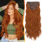 BARSDAR Clip Haare Extensions 5 STÜCKE Lange Wellige Kupferne Auburn Haarverlängerungen Clip 50CM Dickes Synthetik Haarteile für Frauen Mädchen Tägliche Party - Ingwer Kupfer