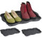 Relaxdays Pack 3 Bandejas para Zapatos, Escurridoras Calzado, Antigoteo, Plástico, 2 Pares C/U, 3 x 48 x 34 cm, Gris