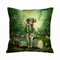 AELKSP Kissenbezug Kissenhülle Haus Dekorativ Für Jungen/Mädchen Wohnzimmer Schlafzimmer Sofa Stuhl Kissenbezüge,Waldfee mit Einer Kopfbedeckung aus Blättern,45x45 cm