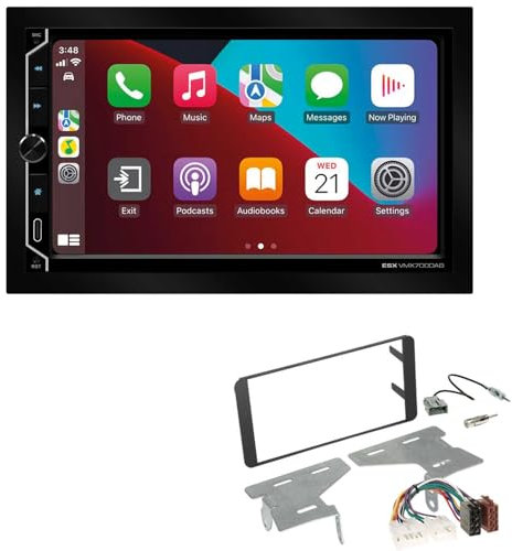 ESX VMX700DAB 2-DIN Autoradio kompatibel mit Wireless Apple CarPlay Android Auto Bluetooth DAB+ passend für Toyota GT 86 Coupe ab 2012 schwarz