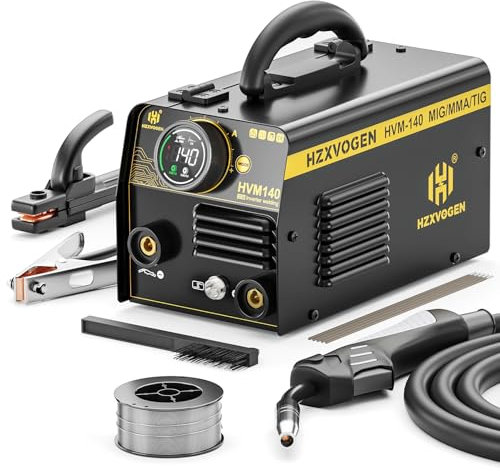 Saldatrice A Filo No Gas 140A 230V 3 in 1 Inverter Filo Animato MIG/MMA/Lift TIG Mini Multiprocesso Portatile Elettrodo Saldatrice HVM140