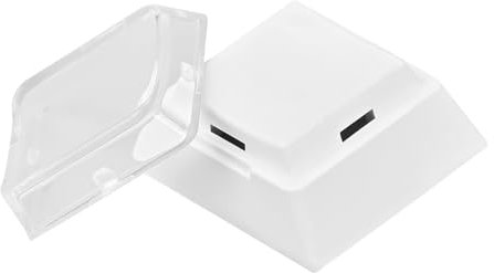 BTXETUEL Instantly Custom Double-Layer Keycaps with Transparent Cover Cap for DIY Removable Stickers or Scraps of Paper Compatible with Cherry MX Switches (12Pcs-White Botton)