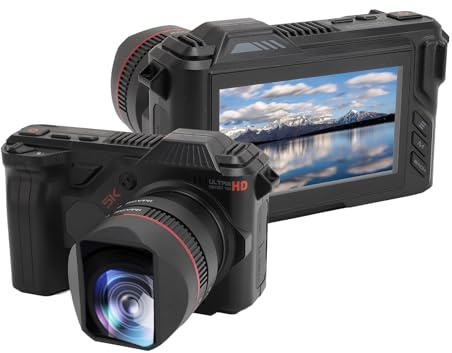 VELATEMOR Fotocamera Digitale da 50 MP con Zoom Ottico 50x, Risoluzione 5K e Visione Notturna, Schermo da 4, WiFi 5G, Scheda SD 64G, Batteria da 4800 MAh, per Fotografia, Registrazione
