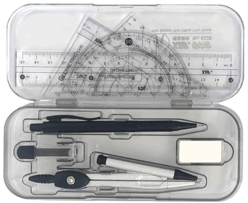 Compass And Protractor Set,10 Pack Math Geometry Kit,Compass Geometry Tools For Drafting, Drafting Geometry Compasses,Drawing Compass Precision Set With Storage Box