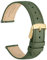 WOCCI 18mm Grace Uhrenarmband für Damen, Top Grain Leder, Schnellverschluss, Goldener Schnalle (Reseda Grün)