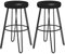 HOMCOM Lot de 2 tabourets de Bar chaises de Bar Style industriels avec Repose-Pieds, Pieds en U, siège rembourré, dim. Ø 45 x 77H cm, Noir