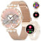 ESFOE Montre Connectée Femme Ronde,1,19 AMOLED Smartwatch Femme avec Appel Bluetooth,Fonction Féminine IP68 120+ Modes Sportifs Podometre,Diamond Montre Femme Connectée Android iOS Maille