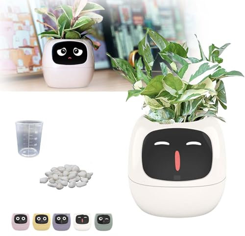 Generic Plantagotchi - AI Smart Planter, Plant Pot, Indoor, Small (12 cm x 5 cm x 10 cm), White
