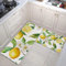 MULERN 2 Stück Küchenläufer Süße Zitrone, Wasserdicht Küchenteppiche, Waschbar Teppich Läufer Küche, Obst rutschfest Küchenmatte Für Esszimmer Küche Flur, Foyer 43X75Cm+43X150Cm
